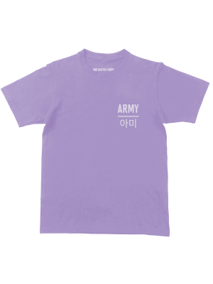 ARMY Hangul T-Shirt, Unisex, Paars/Wit