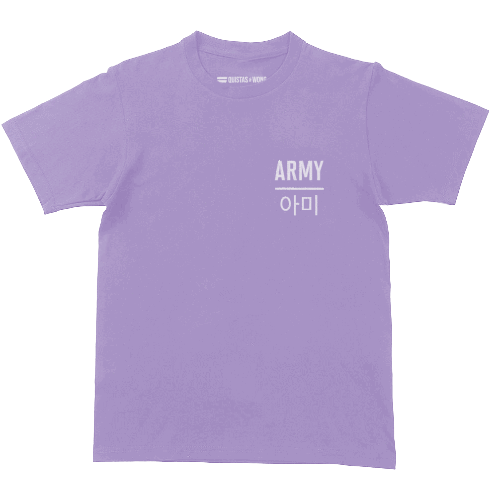 ARMY Hangul T-Shirt, Unisex, Paars/Wit
