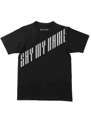 Say My Name T-Shirt, Unisex, Loose-Fit, Zwart/Wit