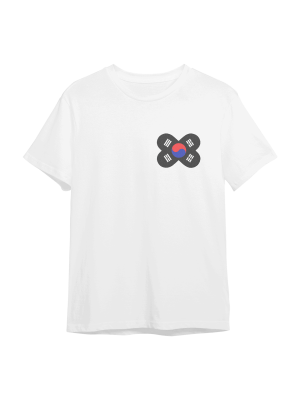 Zuid-Korea Love T-Shirt, Unisex, Wit