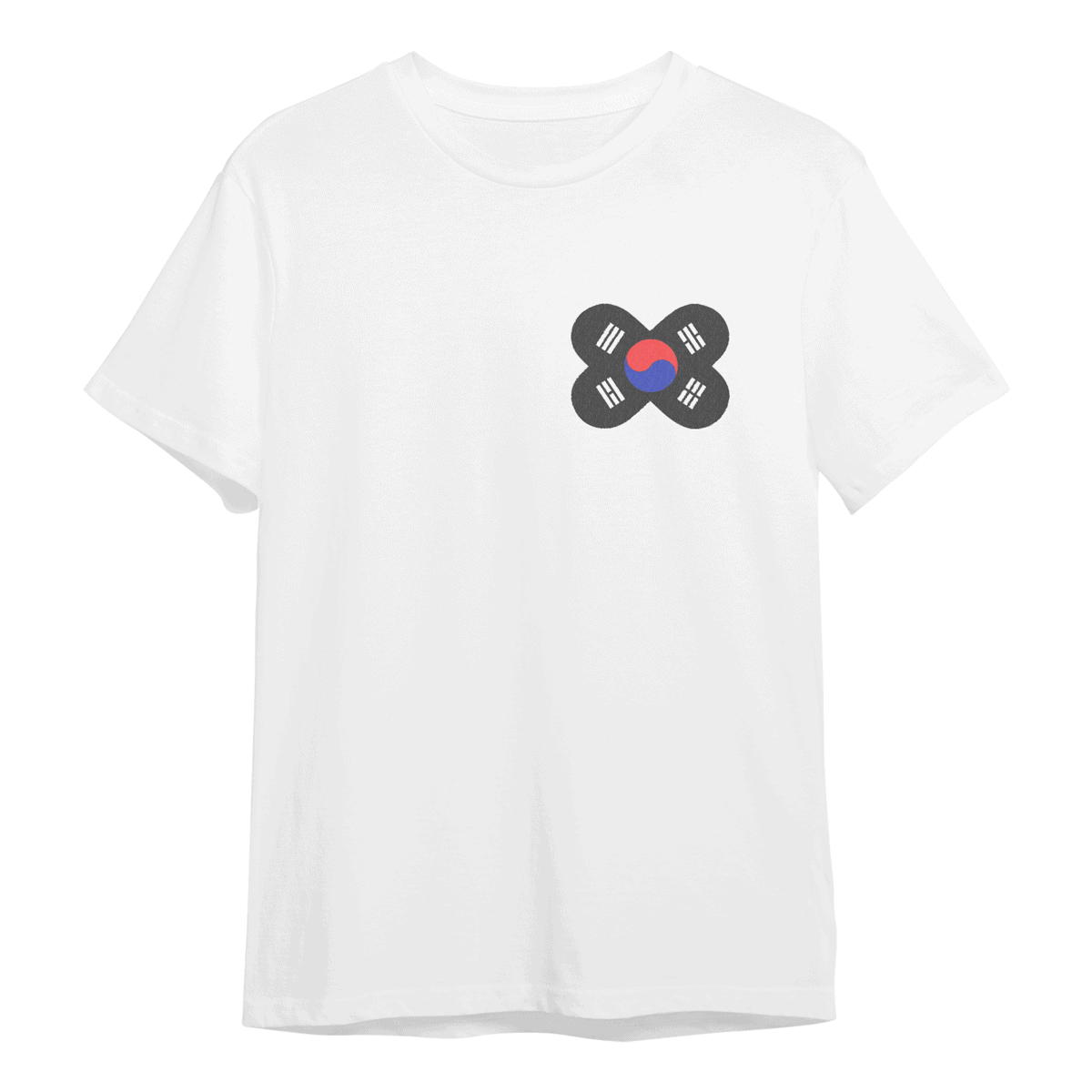 Zuid-Korea Love T-Shirt, Unisex, Wit