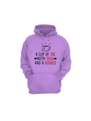 A Cup of Tae With Suga And a Cookie Hoodie, Paars