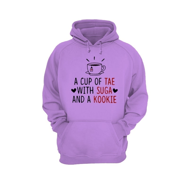 A Cup of Tae With Suga And a Cookie Hoodie, Paars